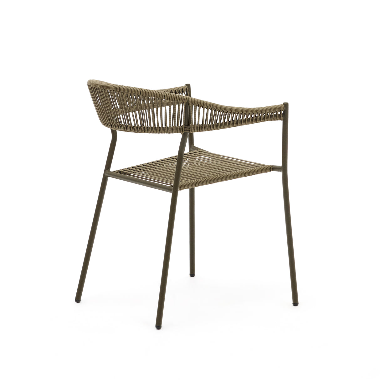 Futadera stapelbarer Gartenstuhl aus Kunststoffseil in Grün und Stahl mit grünem Finish - ZEN ZONE Furniture