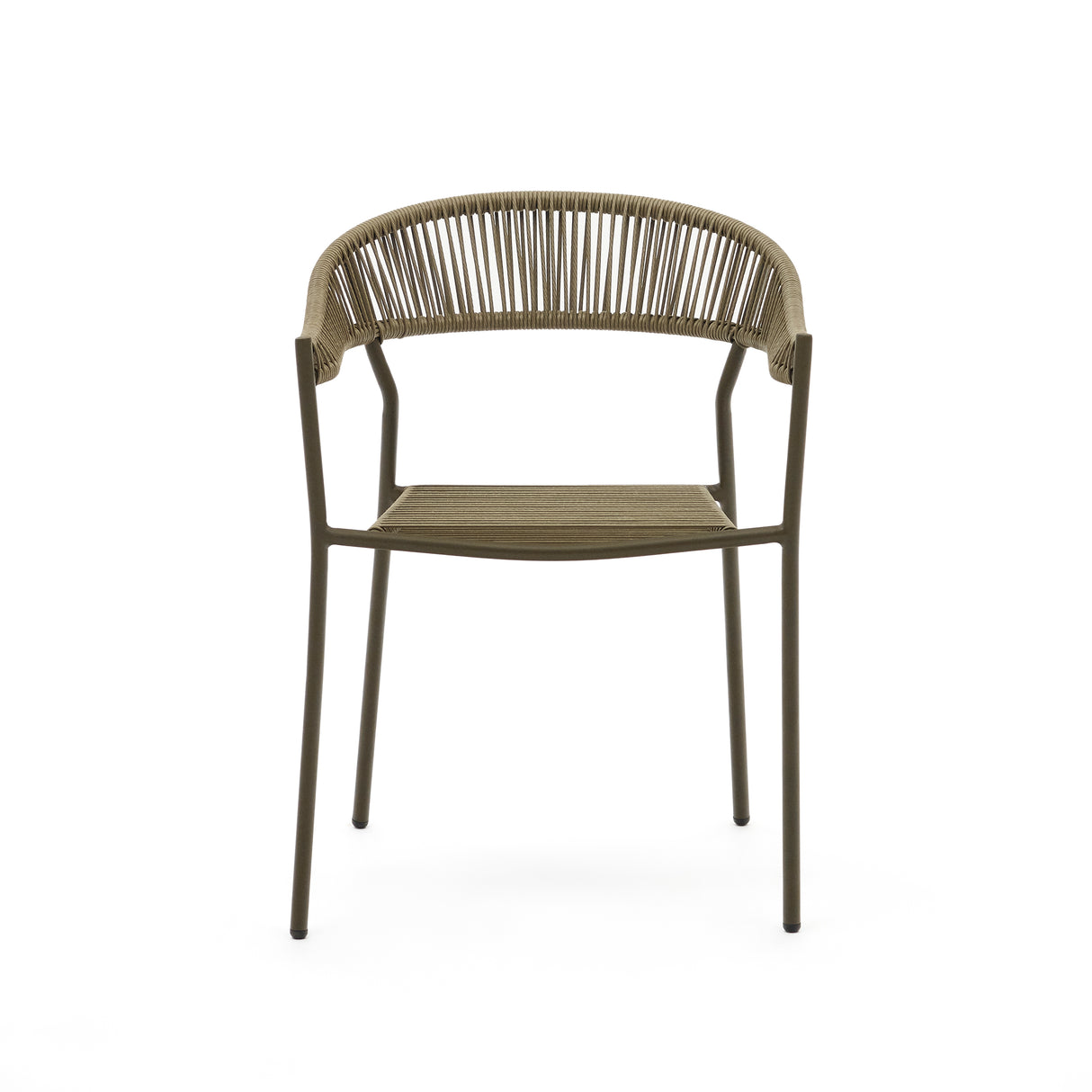Futadera stapelbarer Gartenstuhl aus Kunststoffseil in Grün und Stahl mit grünem Finish - ZEN ZONE Furniture