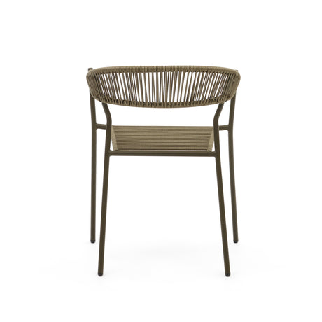Futadera stapelbarer Gartenstuhl aus Kunststoffseil in Grün und Stahl mit grünem Finish - ZEN ZONE Furniture