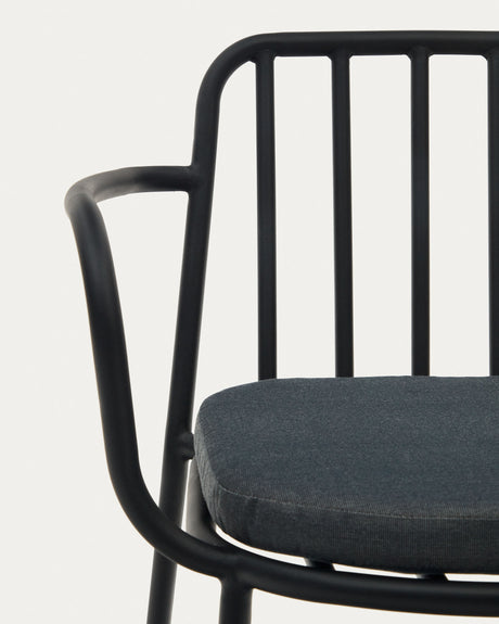 Bramant stapelbarer Stuhl aus Stahl mit schwarzem Finish - ZEN ZONE Furniture