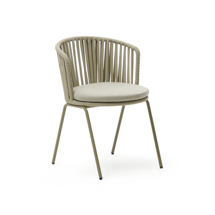 Saconca Outdoor Stuhl aus Seil und verzinktem Stahl in Grün - ZEN ZONE Furniture