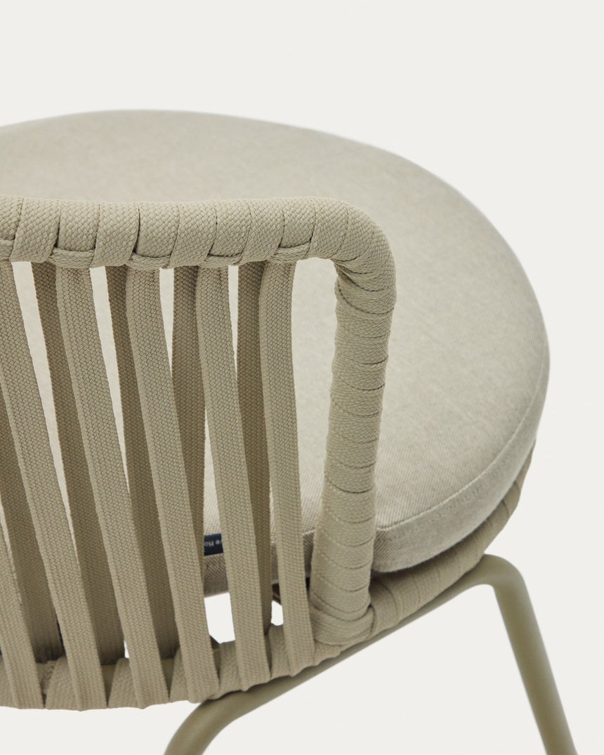 Saconca Outdoor Stuhl aus Seil und verzinktem Stahl in Grün - ZEN ZONE Furniture