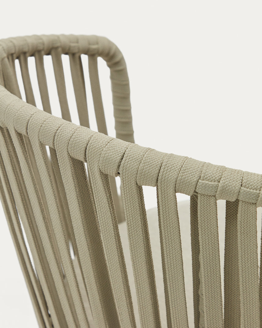 Saconca Outdoor Stuhl aus Seil und verzinktem Stahl in Grün - ZEN ZONE Furniture