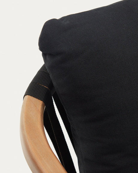 Malaret stapelbarer Stuhl aus massivem Eukalyptusholz und Seil in Schwarz FSC 100% - ZEN ZONE Furniture