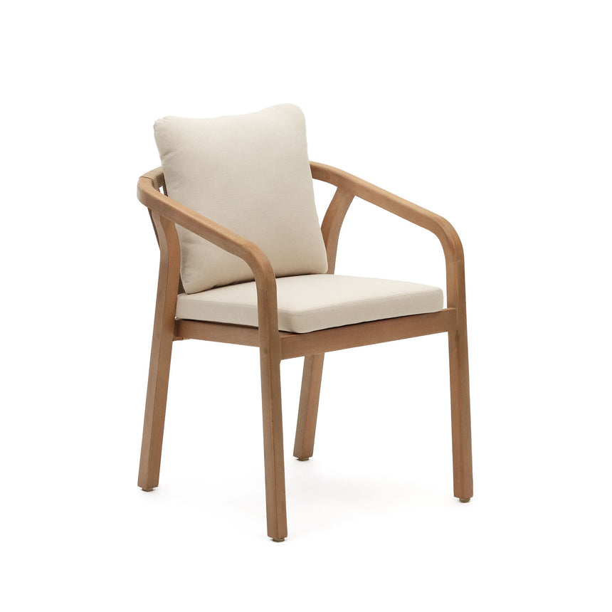 Malaret stapelbarer Stuhl aus massivem Eukalyptusholz und Seil in Beige 100% FSC - ZEN ZONE Furniture