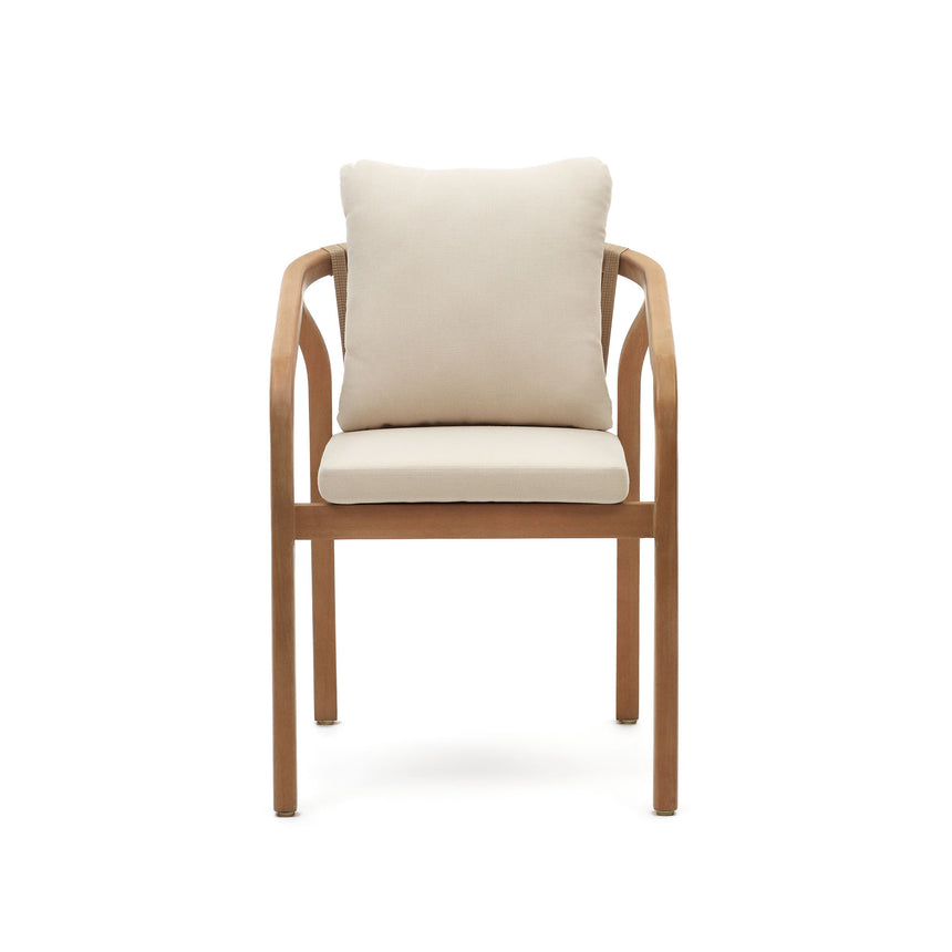 Malaret stapelbarer Stuhl aus massivem Eukalyptusholz und Seil in Beige 100% FSC - ZEN ZONE Furniture