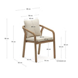 Malaret stapelbarer Stuhl aus massivem Eukalyptusholz und Seil in Beige 100% FSC - ZEN ZONE Furniture