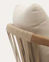 Malaret stapelbarer Stuhl aus massivem Eukalyptusholz und Seil in Beige 100% FSC - ZEN ZONE Furniture