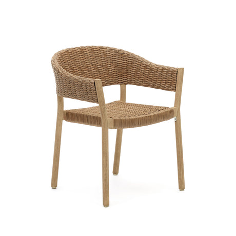 Pola stapelbarer Stuhl 100% Outdoor massiver Eukalyptus 100% FSC Kunstrattan natürliches F - ZEN ZONE Furniture