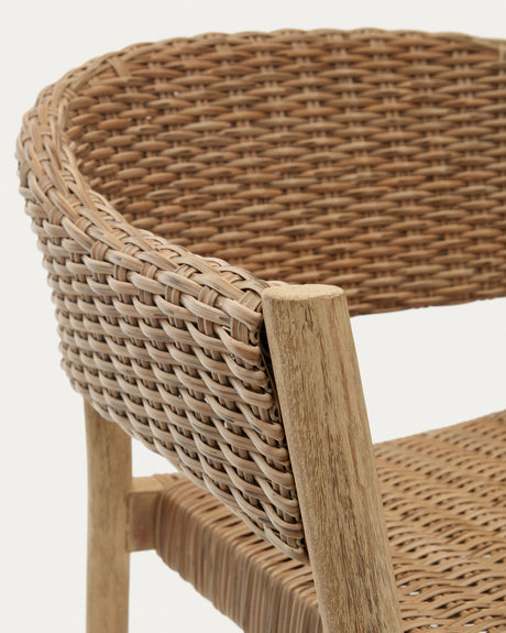 Pola stapelbarer Stuhl 100% Outdoor massiver Eukalyptus 100% FSC Kunstrattan natürliches F - ZEN ZONE Furniture