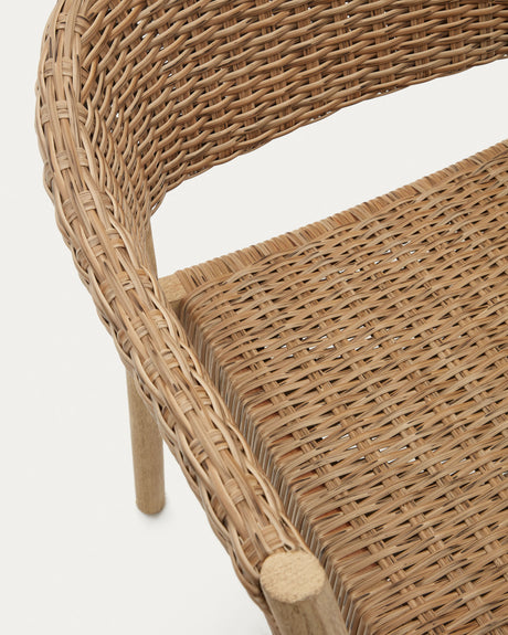 Pola stapelbarer Stuhl 100% Outdoor massiver Eukalyptus 100% FSC Kunstrattan natürliches F - ZEN ZONE Furniture