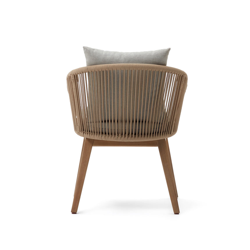 Portalo Stuhl aus Seil in Beige und Beinen massives Akazienholz 100% FSC - ZEN ZONE Furniture