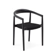 Ydalia stapelbarer Outdoor-Stuhl aus massivem Teakholz schwarzes Finish schwarzes Seil - ZEN ZONE