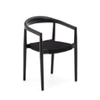 Ydalia stapelbarer Outdoor-Stuhl aus massivem Teakholz schwarzes Finish schwarzes Seil - ZEN ZONE Furniture