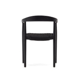 Ydalia stapelbarer Outdoor-Stuhl aus massivem Teakholz schwarzes Finish schwarzes Seil - ZEN ZONE Furniture