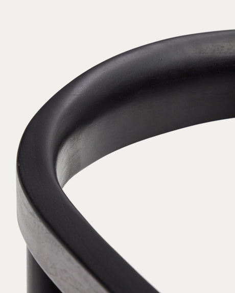 Ydalia stapelbarer Outdoor-Stuhl aus massivem Teakholz schwarzes Finish schwarzes Seil - ZEN ZONE Furniture