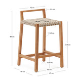 Giverola Hocker aus massivem Teakholz 80 cm - ZEN ZONE Furniture