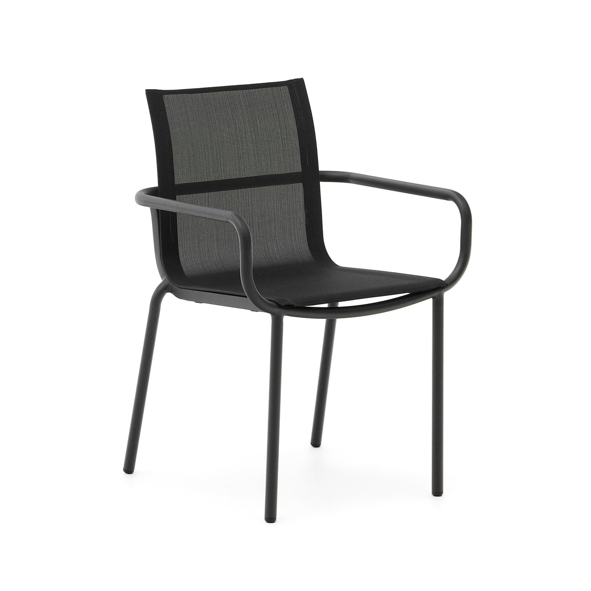 Galdana stapelbarer Gartenstuhl aus Aluminium mit dunkelgrauem Finish - ZEN ZONE Furniture