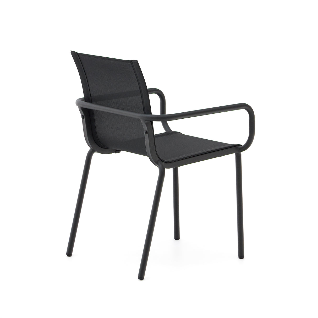 Galdana stapelbarer Gartenstuhl aus Aluminium mit dunkelgrauem Finish - ZEN ZONE Furniture