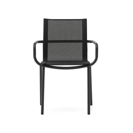 Galdana stapelbarer Gartenstuhl aus Aluminium mit dunkelgrauem Finish - ZEN ZONE Furniture