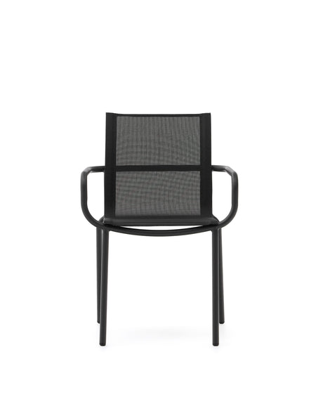 Galdana stapelbarer Gartenstuhl aus Aluminium mit dunkelgrauem Finish - ZEN ZONE Furniture