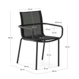 Galdana stapelbarer Gartenstuhl aus Aluminium mit dunkelgrauem Finish - ZEN ZONE Furniture