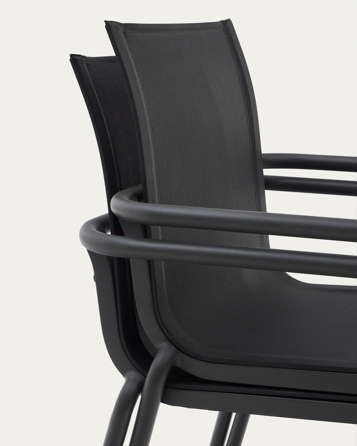Galdana stapelbarer Gartenstuhl aus Aluminium mit dunkelgrauem Finish - ZEN ZONE Furniture