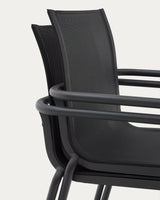 Galdana stapelbarer Gartenstuhl aus Aluminium mit dunkelgrauem Finish - ZEN ZONE Furniture