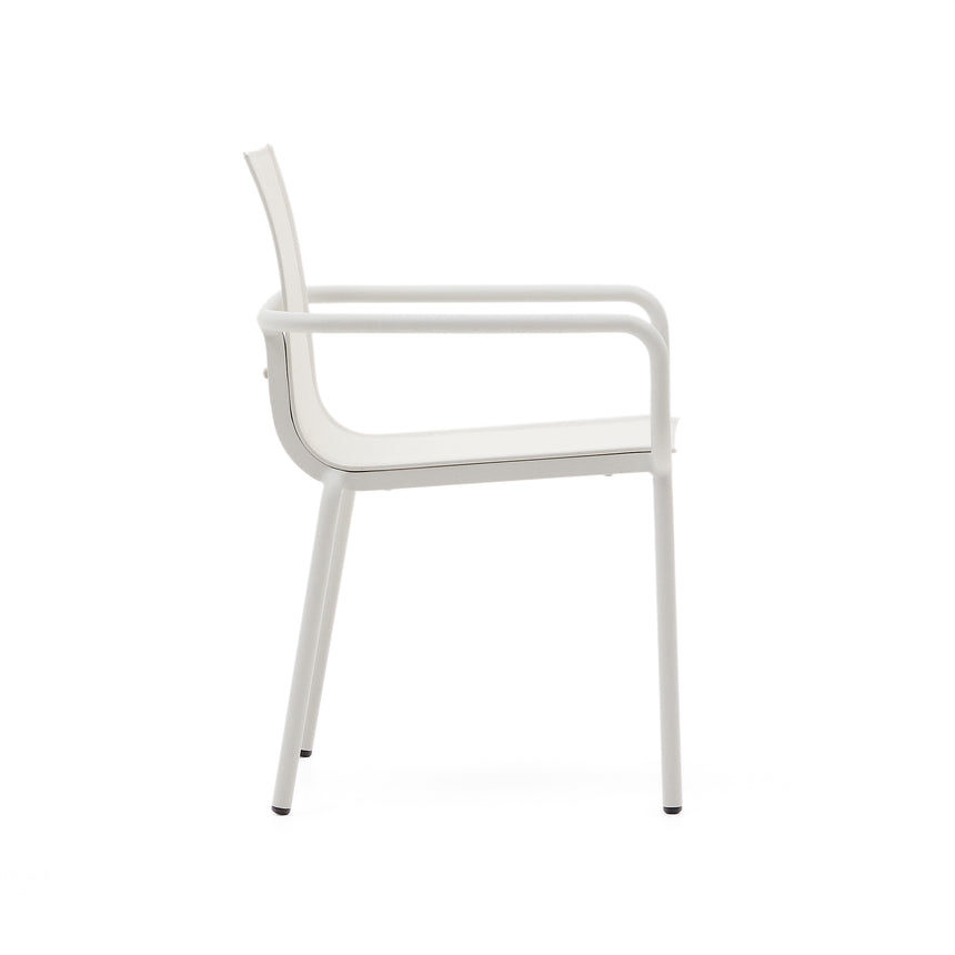 Galdana stapelbarer Gartenstuhl aus Aluminium mit hellgrauem Lackfinish - ZEN ZONE Furniture
