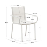 Galdana stapelbarer Gartenstuhl aus Aluminium mit hellgrauem Lackfinish - ZEN ZONE Furniture