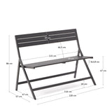 Faltbare Gartenbank Torreta aus Aluminium mit dunkelgrauem Finish - ZEN ZONE Furniture