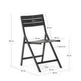 Faltbarer GartenstuhlTorreta aus Aluminium mit dunkelgrauem Finish - ZEN ZONE Furniture