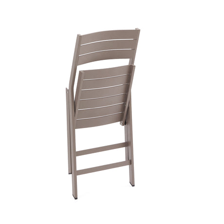 Faltbarer Gartenstuhl Torreta aus Aluminium mit mattbraunem Finish - ZEN ZONE Furniture