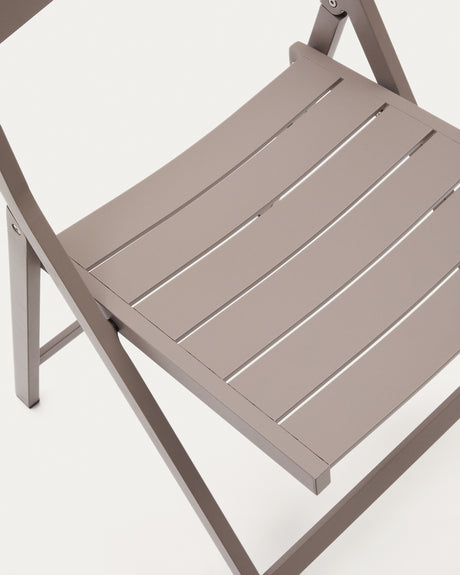 Faltbarer Gartenstuhl Torreta aus Aluminium mit mattbraunem Finish - ZEN ZONE Furniture