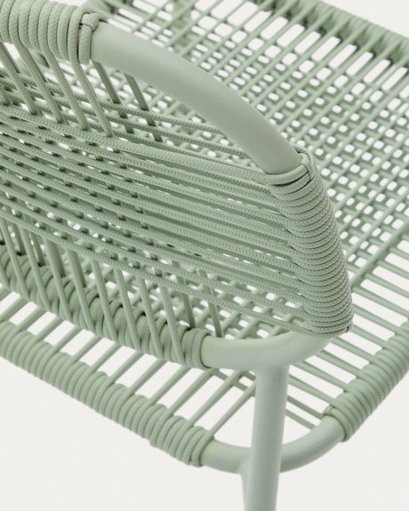 Stapelbarer Talaier Outdoor-Stuhl aus synthetischem Seil und verzinktem Stahl mit türkisfarbenem Finish - ZEN ZONE Furniture
