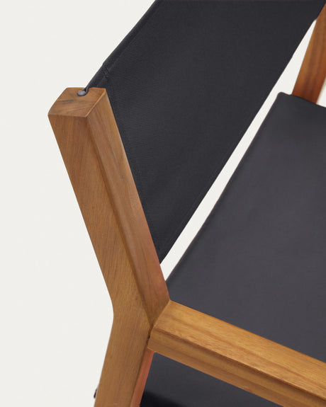 Thianna Outdoorklappstuhl in Schwarz aus massivem Akazienholz FSC 100% - ZEN ZONE Furniture
