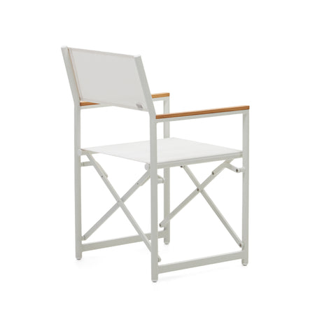 Llado Klappstuhl 100% outdoor aus Aluminium in Weiß und massivem Teakholz - ZEN ZONE Furniture