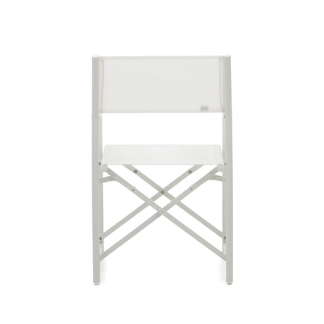 Llado Klappstuhl 100% outdoor aus Aluminium in Weiß und massivem Teakholz - ZEN ZONE Furniture