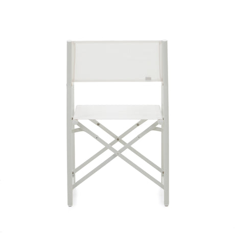 Llado Klappstuhl 100% outdoor aus Aluminium in Weiß und massivem Teakholz - ZEN ZONE Furniture
