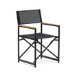Llado Klappstuhl 100% outdoor aus Aluminium in Schwarz und massivem Teakholz - ZEN ZONE Furniture