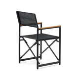 Llado Klappstuhl 100% outdoor aus Aluminium in Schwarz und massivem Teakholz - ZEN ZONE Furniture