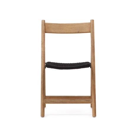 Klappstuhl Dandara aus Akazienmassivholz und einer Stahlstruktur mit geflochtener Sitzfläche in schwarz FSC 100% - ZEN ZONE Furniture
