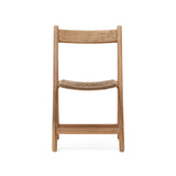 Klappstuhl Dandara aus Akazienmassivholz und einer Stahlstruktur mit geflochtener Sitzfläche in beige FSC 100% - ZEN ZONE Furniture
