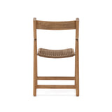 Klappstuhl Dandara aus Akazienmassivholz und einer Stahlstruktur mit geflochtener Sitzfläche in beige FSC 100% - ZEN ZONE Furniture