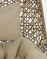 Hängesessel Florina in Braun mit Standfuß in Dunkelgrau - ZEN ZONE Furniture