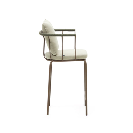 Salguer stapelbarer Hocker aus Seil und Stahl mit Finish in Braun 66 cm - ZEN ZONE Furniture
