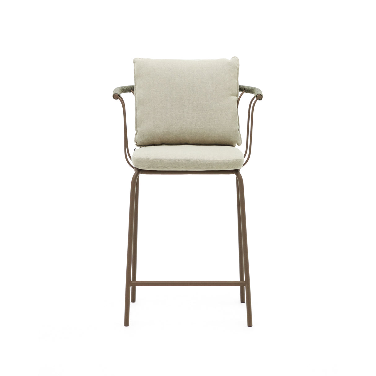 Salguer stapelbarer Hocker aus Seil und Stahl mit Finish in Braun 66 cm - ZEN ZONE Furniture