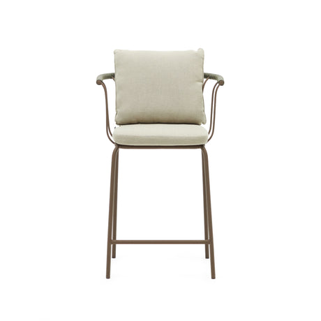 Salguer stapelbarer Hocker aus Seil und Stahl mit Finish in Braun 66 cm - ZEN ZONE Furniture