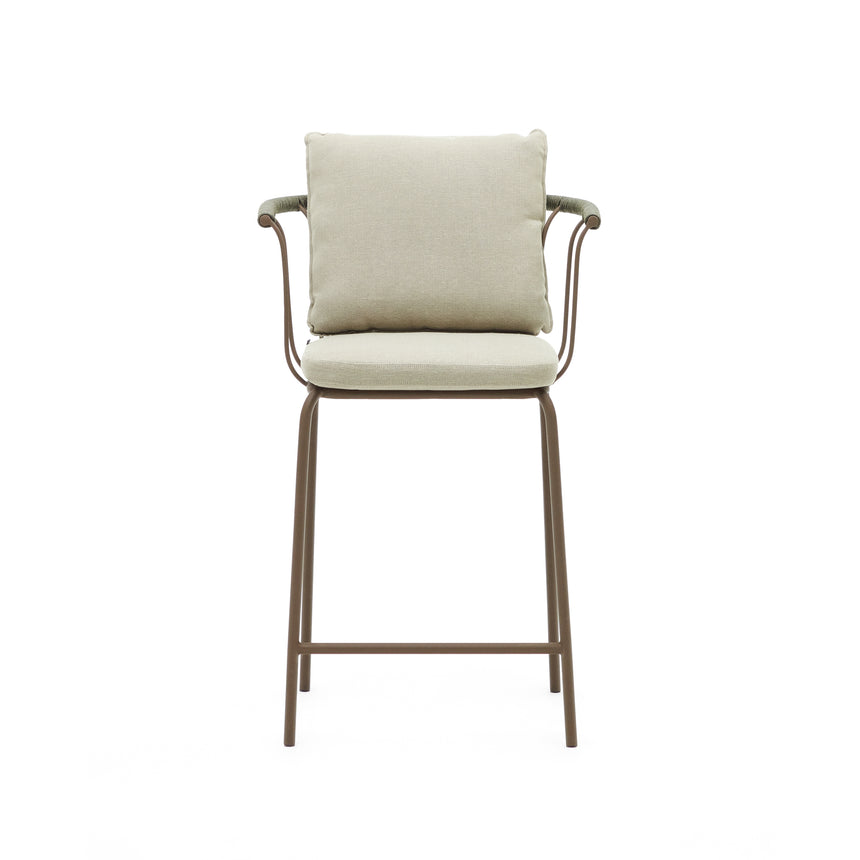 Salguer stapelbarer Hocker aus Seil und Stahl mit Finish in Braun 66 cm - ZEN ZONE Furniture