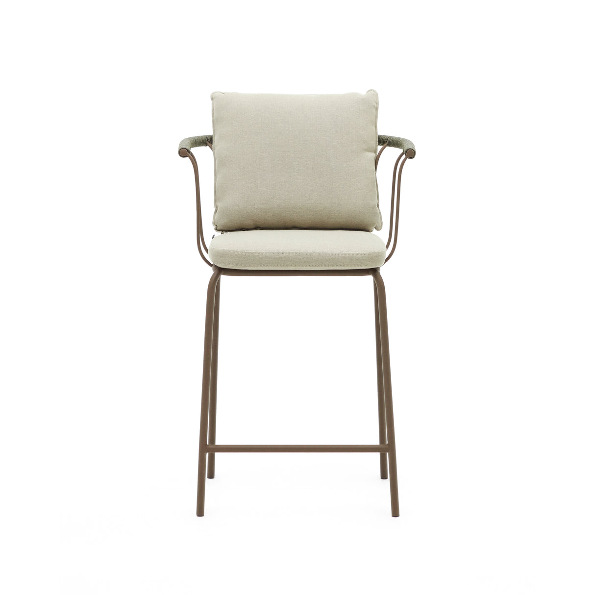 Salguer stapelbarer Hocker aus Seil und Stahl mit Finish in Braun 66 cm - ZEN ZONE Furniture